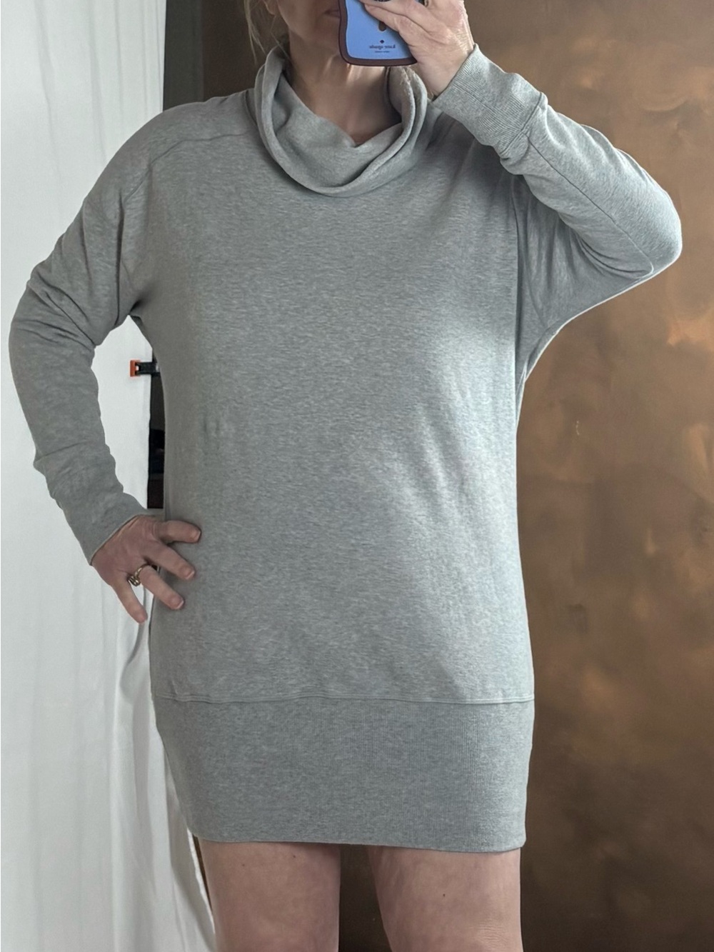 Lucy Light Gray Turtleneck Dress